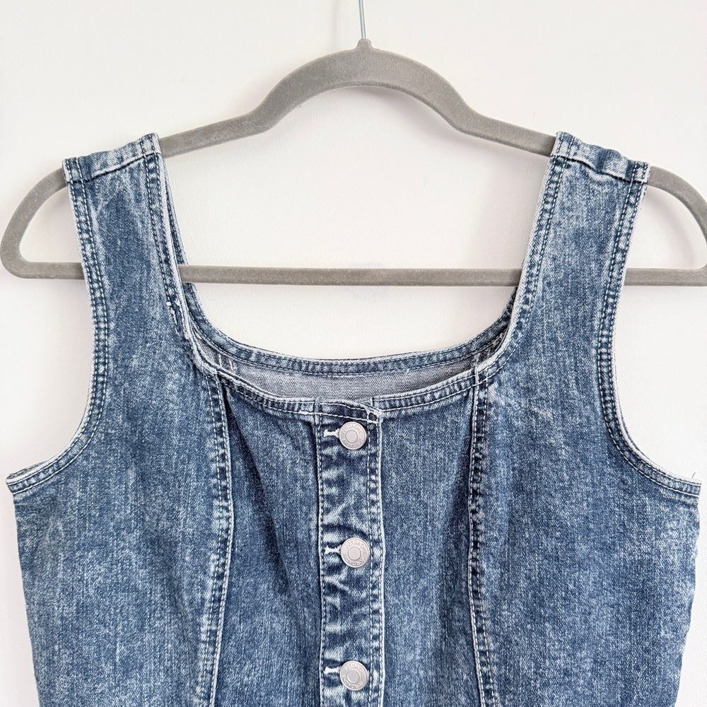 Vintage Jordache Sleeveless Button Up Acid Wash Denim Dress Size Small Y2K - Picture 3 of 13
